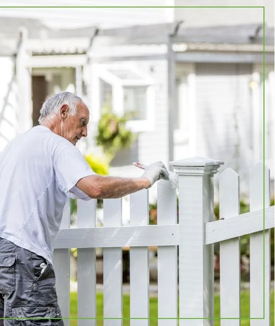 Fence repair work in progress